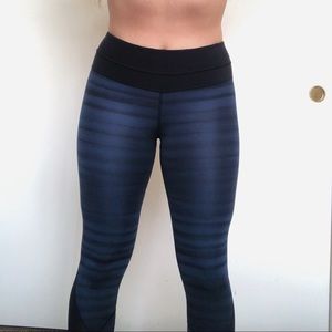 Blue and black cropped lulu lemon leggings